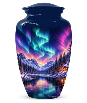 Aurora Borealis Urn for Mom and Dad -  Personalized Memorial Cremation Urns for Men and Women