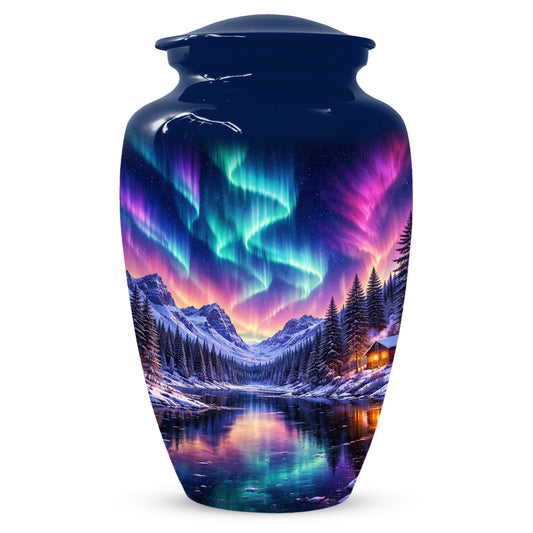 Aurora Borealis Urn for Mom and Dad -  Personalized Memorial Cremation Urns for Men and Women