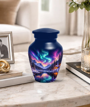 Aurora Borealis Urn for Mom and Dad -  Personalized Memorial Cremation Urns for Men and Women