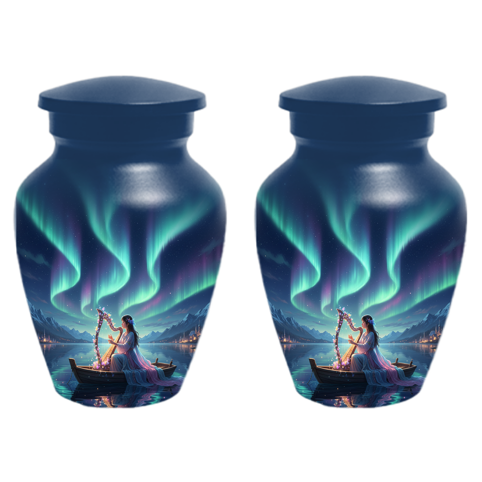 Northern Lights Urn for Human Ashes, Personalized Aurora Cremation Urn