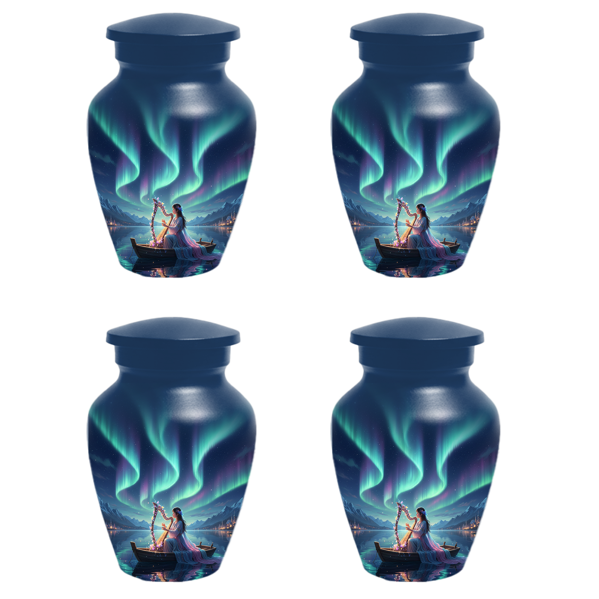 Northern Lights Urn for Human Ashes, Personalized Aurora Cremation Urn