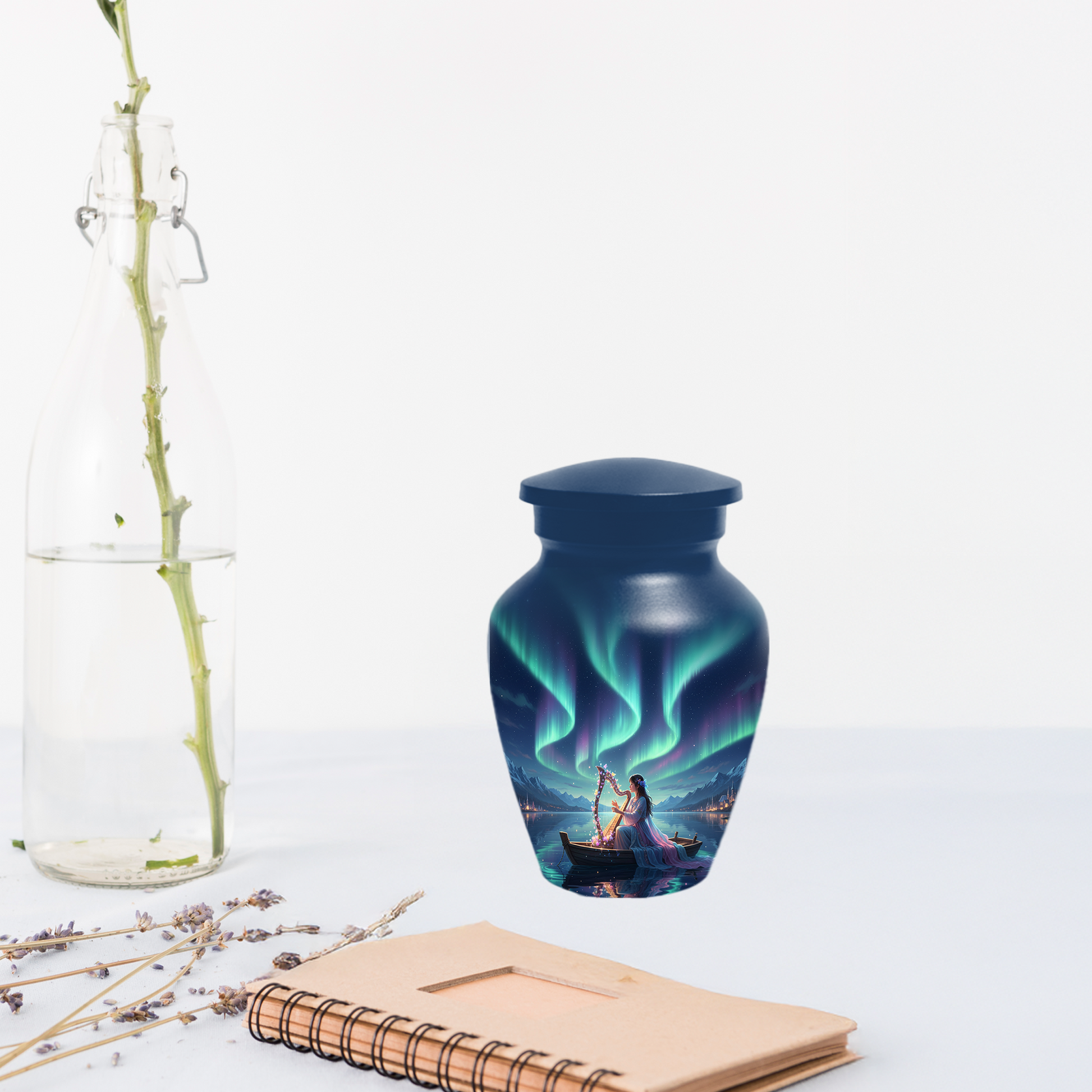 Northern Lights Urn for Human Ashes, Personalized Aurora Cremation Urn