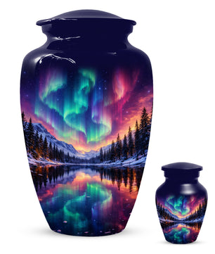 Aurora Borealis Urn for Mom or Dad - Northern Lights Cremation Urns for Women & Men