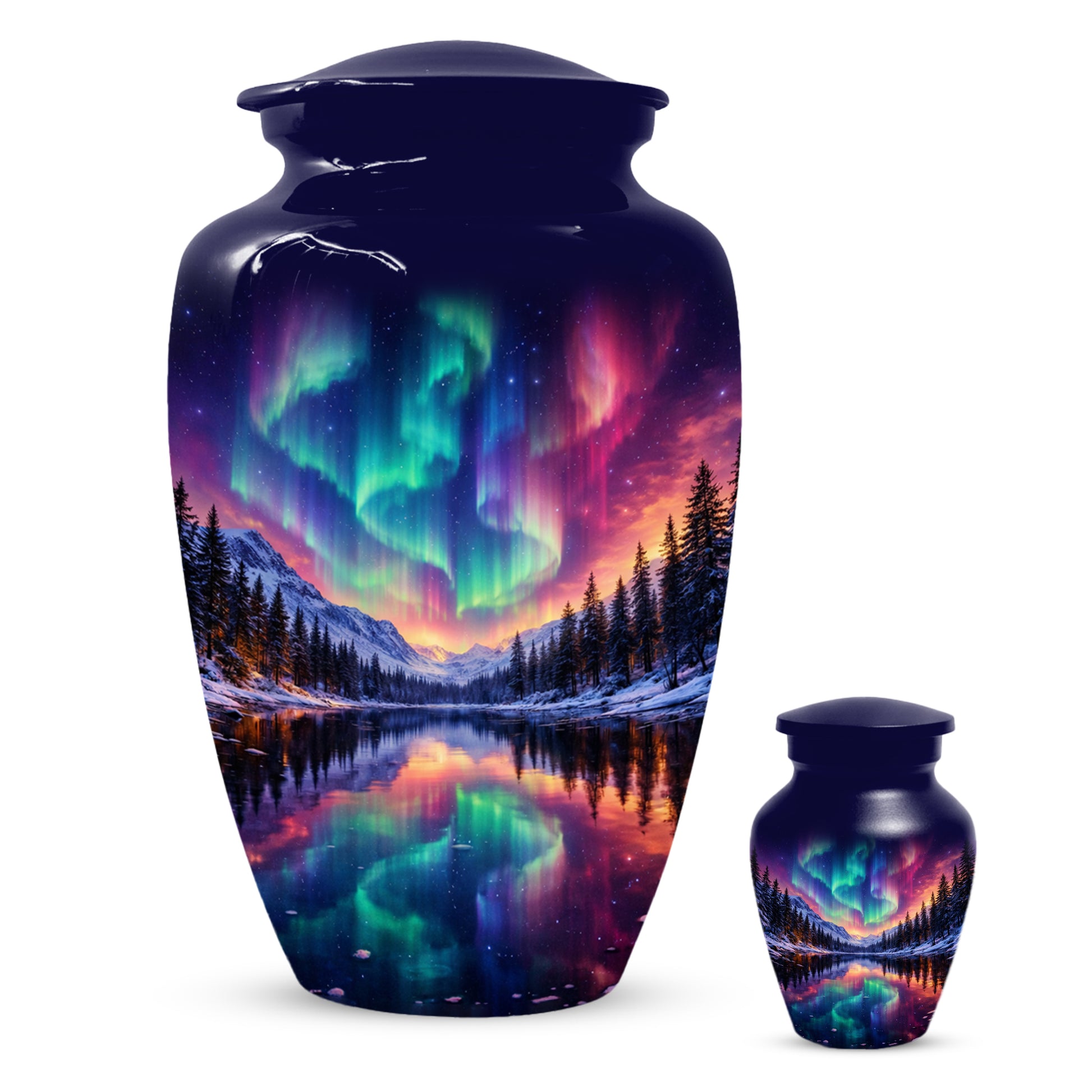 Aurora Borealis Urn for Mom or Dad - Northern Lights Cremation Urns for Women & Men