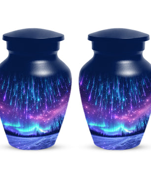 Aurora Borealis Urn for Mom or Dad -Northern Lights Cremation Urns for Women & Men