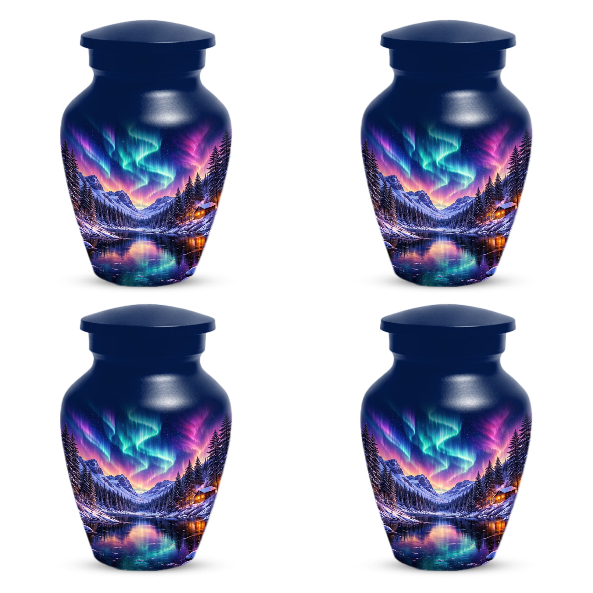 Aurora Borealis Urn for Mom and Dad -  Personalized Memorial Cremation Urns for Men and Women
