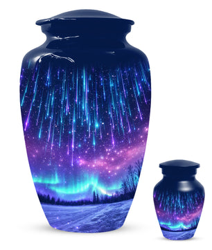 Aurora Borealis Urn for Mom or Dad -Northern Lights Cremation Urns for Women & Men