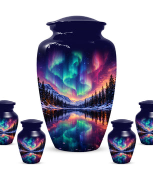 Aurora Borealis Urn for Mom or Dad - Northern Lights Cremation Urns for Women & Men