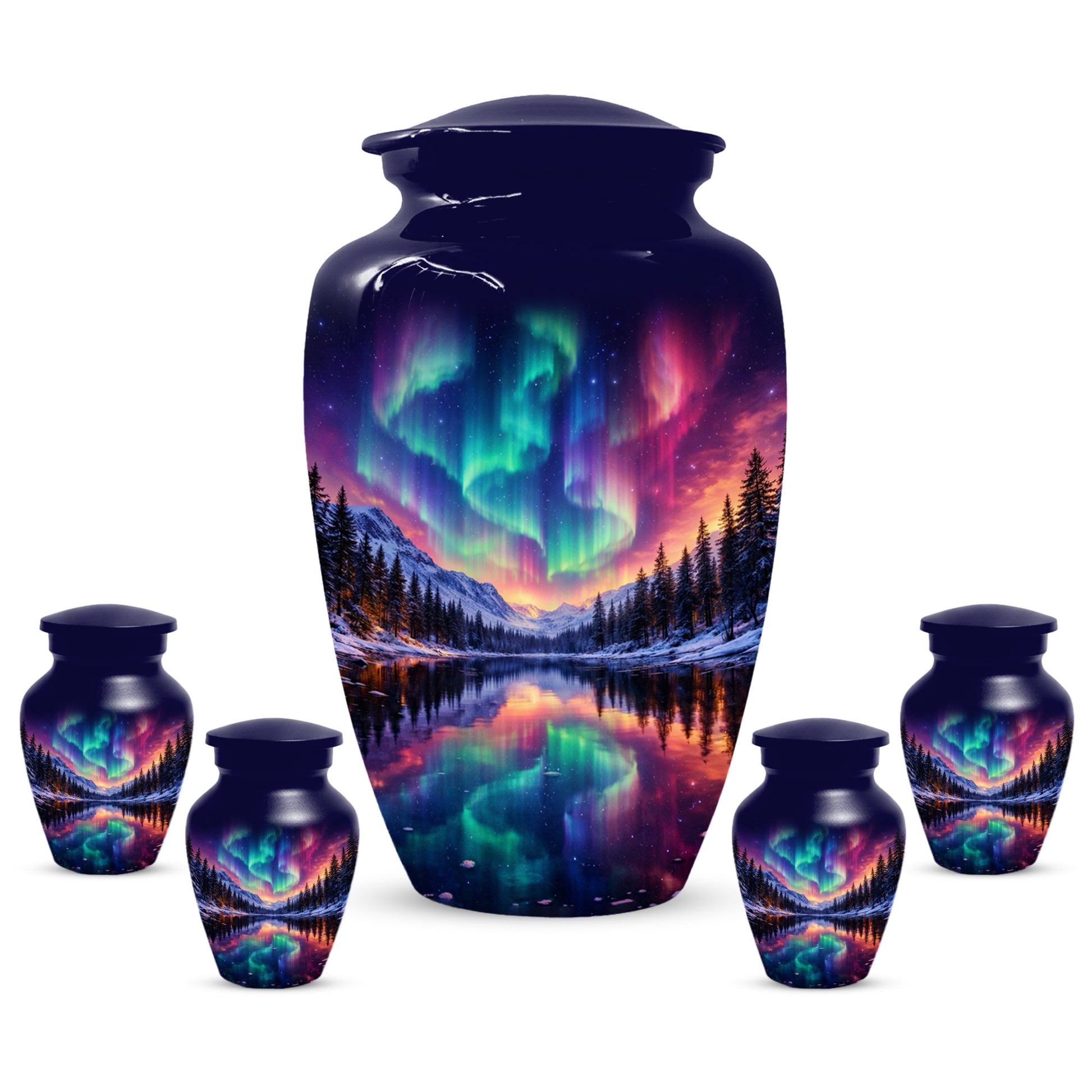 Aurora Borealis Urn for Mom or Dad - Northern Lights Cremation Urns for Women & Men