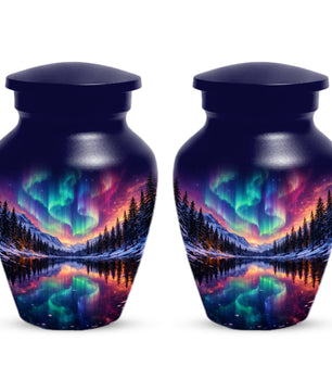 Aurora Borealis Urn for Mom or Dad - Northern Lights Cremation Urns for Women & Men
