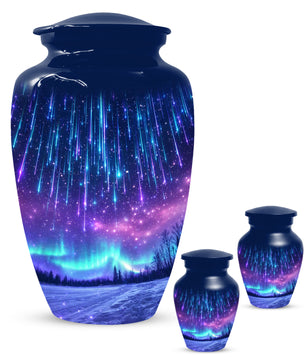 Aurora Borealis Urn for Mom or Dad -Northern Lights Cremation Urns for Women & Men