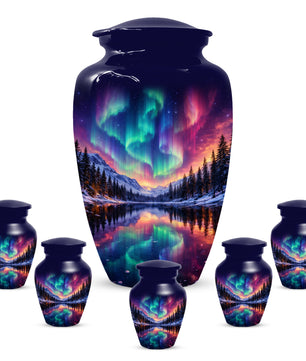 Aurora Borealis Urn for Mom or Dad - Northern Lights Cremation Urns for Women & Men