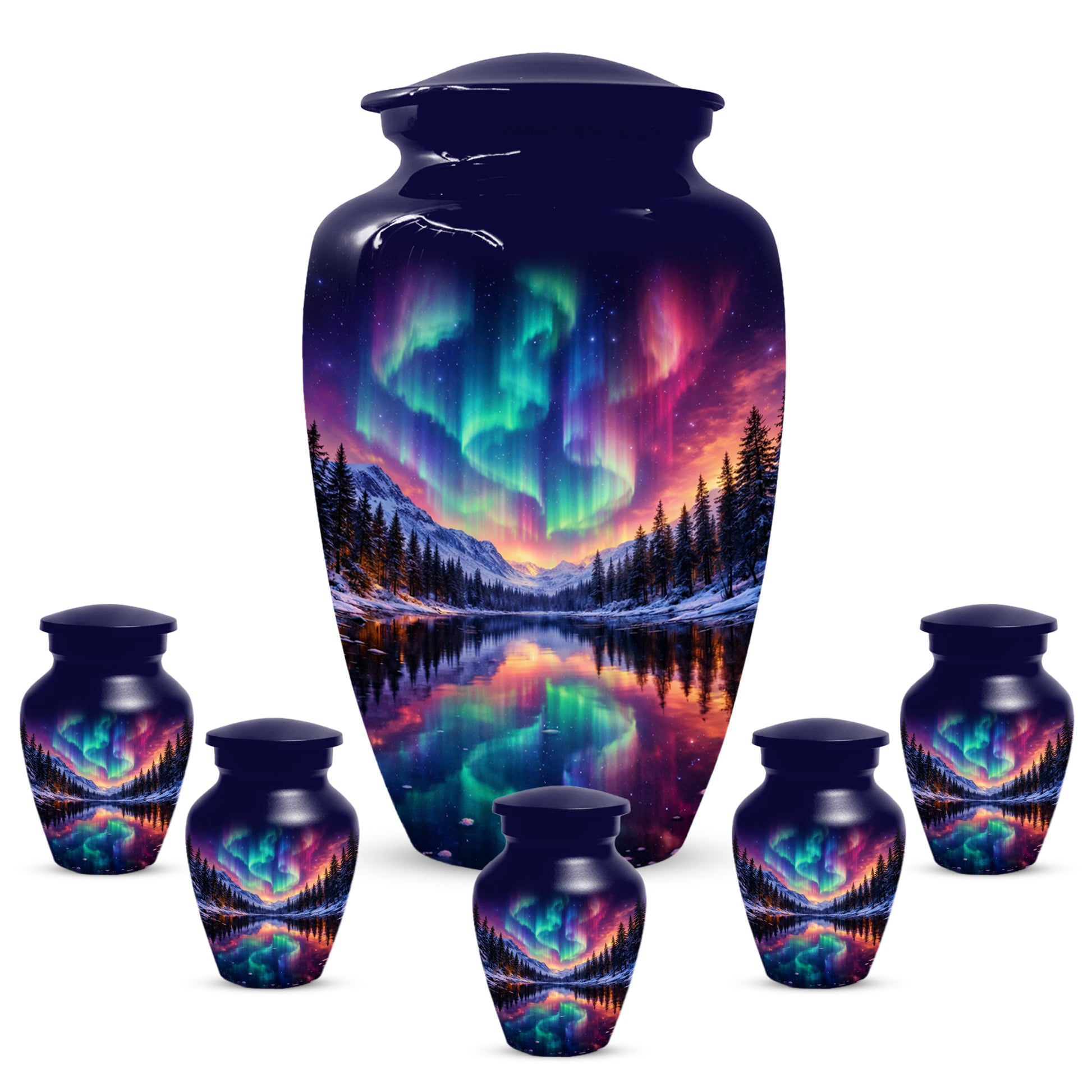 Aurora Borealis Urn for Mom or Dad - Northern Lights Cremation Urns for Women & Men