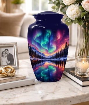 Aurora Borealis Urn for Mom or Dad - Northern Lights Cremation Urns for Women & Men
