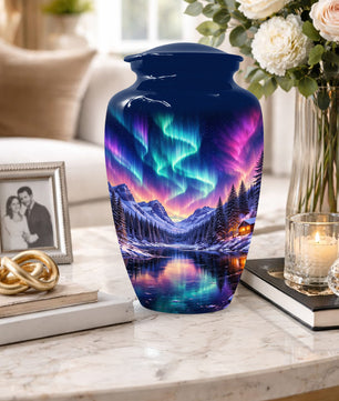 Aurora Borealis Urn for Mom and Dad -  Personalized Memorial Cremation Urns for Men and Women