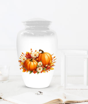 Pumpkin Floral Urn for Mom – Personalized Autumn Cremation Urns for Ashes