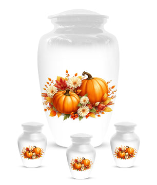Pumpkin Floral Urn for Mom – Personalized Autumn Cremation Urns for Ashes