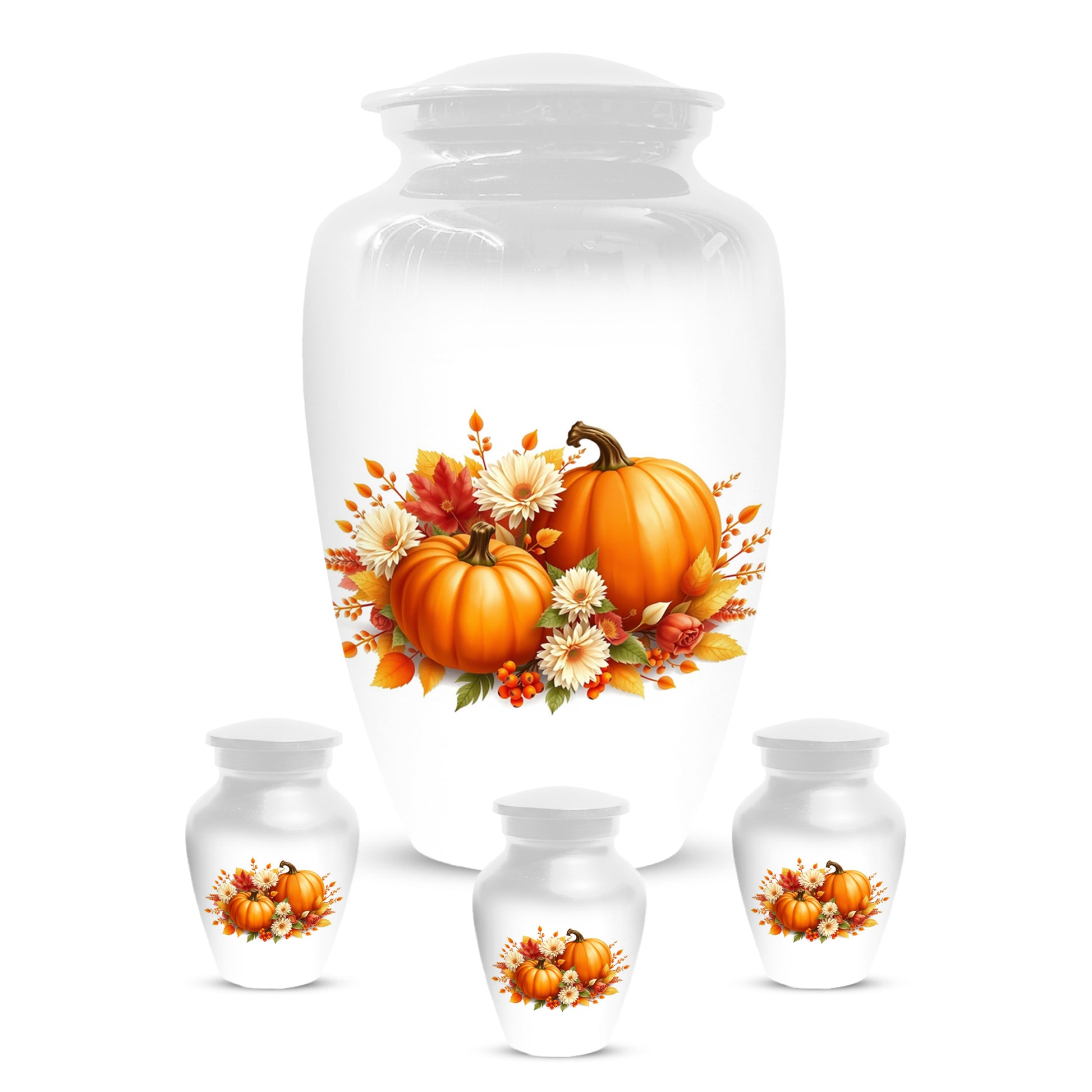 Pumpkin Floral Urn for Mom – Personalized Autumn Cremation Urns for Ashes