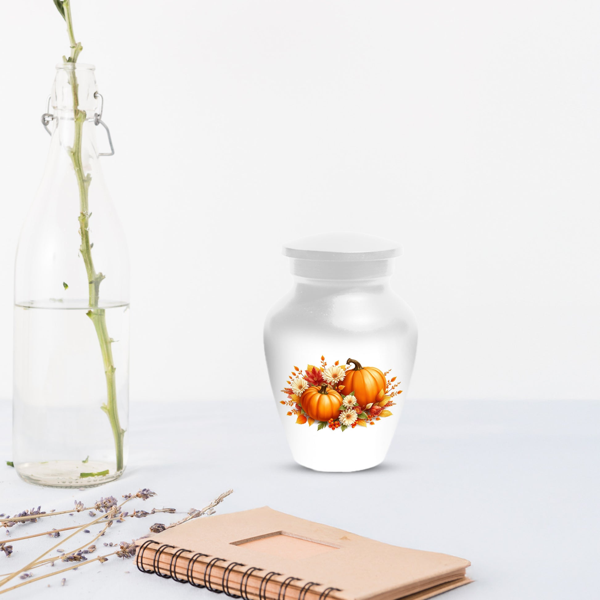 Pumpkin Floral Urn for Mom – Personalized Autumn Cremation Urns for Ashes