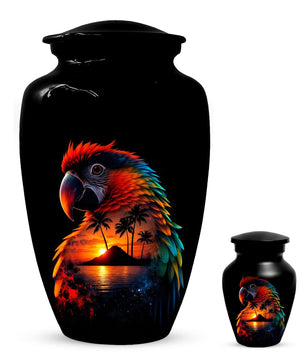 Parrot Urn For Human Ashes - Forest Artistic Urns For Adult Male and Female