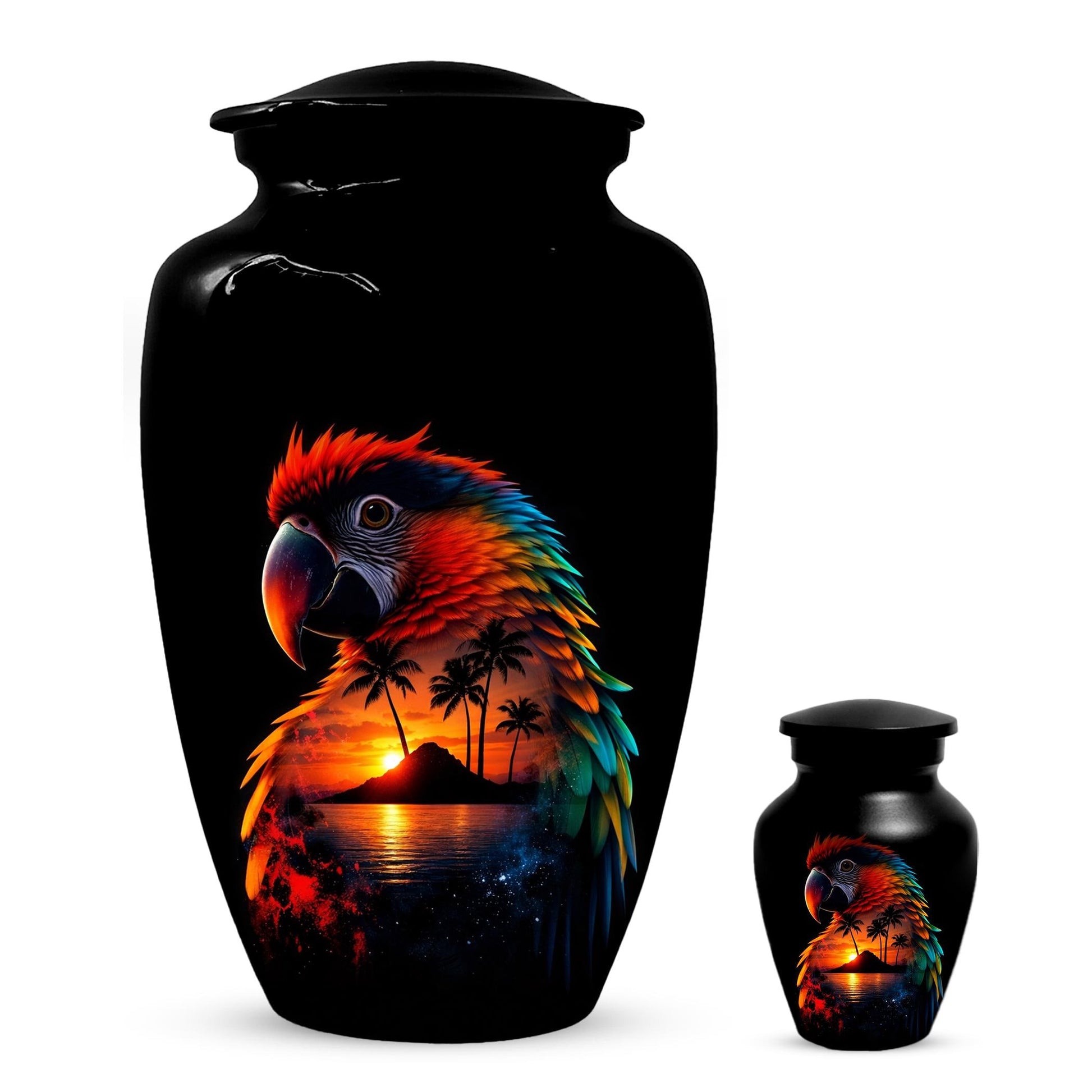 Parrot Urn For Human Ashes - Forest Artistic Urns For Adult Male and Female