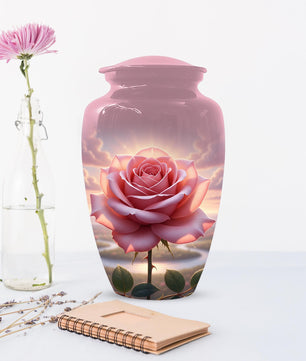 Rose Urn For Ashes Female - Pink Flower Cremation Urns For Women