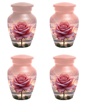 Rose Urn For Ashes Female - Pink Flower Cremation Urns For Women