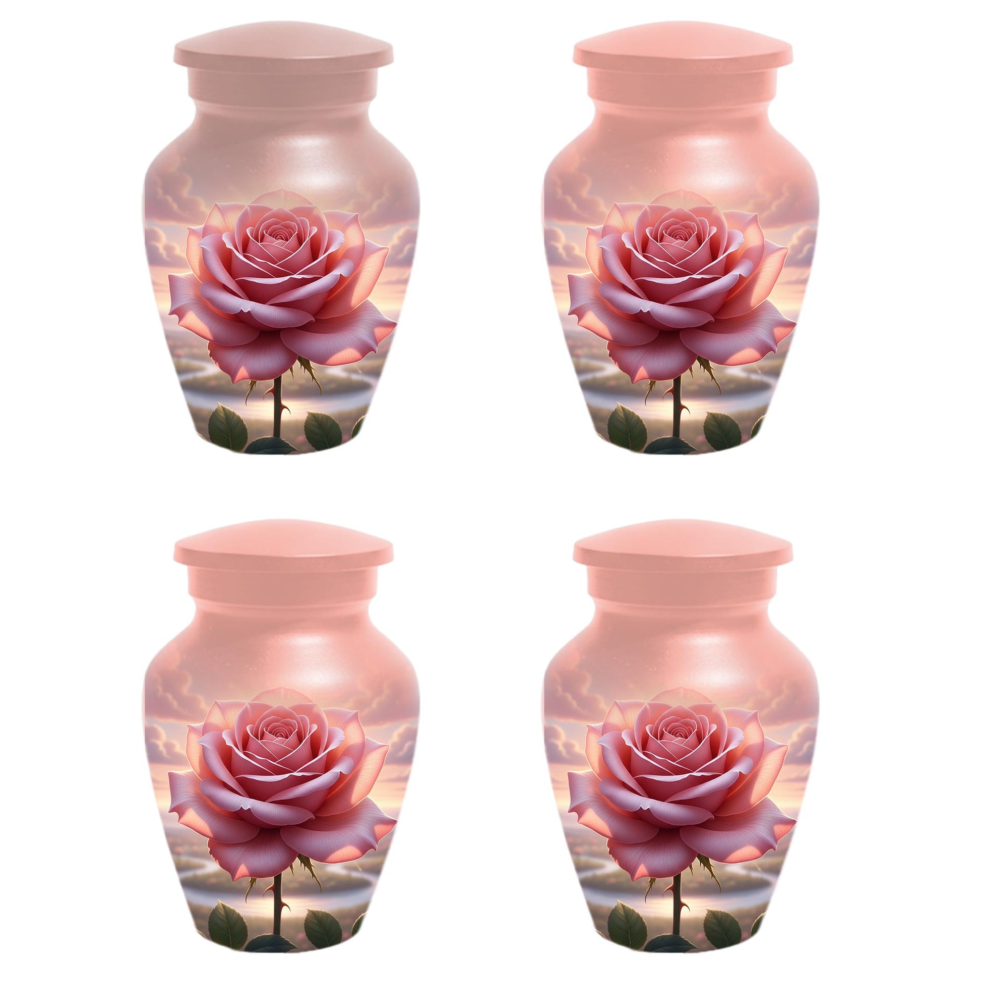 Rose Urn For Ashes Female - Pink Flower Cremation Urns For Women