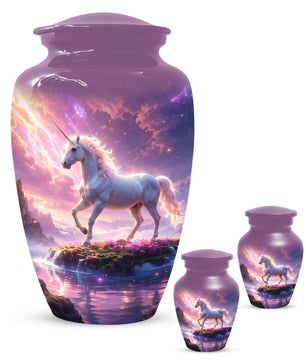 Personalized Unicorn Urn for Mom – Custom Fantasy Cremation Urn for Ashes