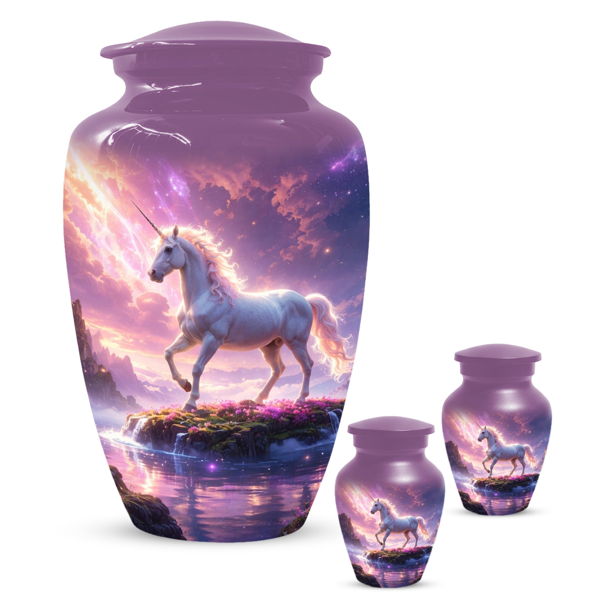Personalized Unicorn Urn for Mom – Custom Fantasy Cremation Urn for Ashes