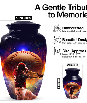 Baseball Keepsake Urn for Dad -  Personalized Sports Memorial Cremation Urns for Men