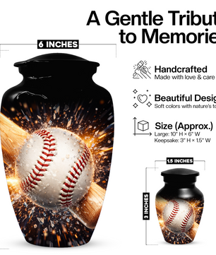 Baseball Memorial Urn | Custom Cremation Urn for Human Ashes