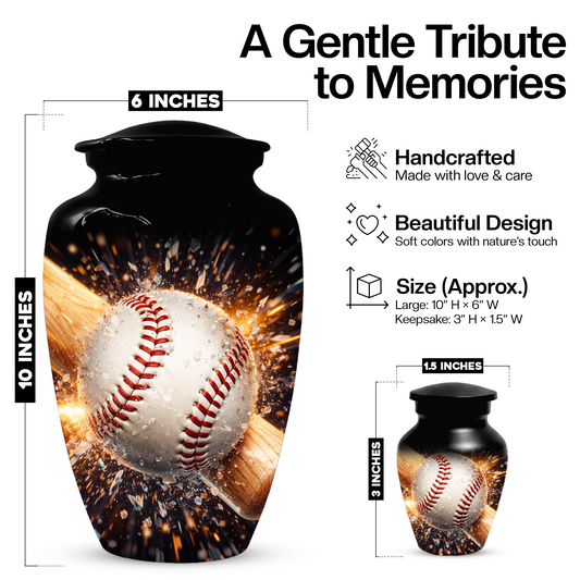 Baseball Memorial Urn | Custom Cremation Urn for Human Ashes