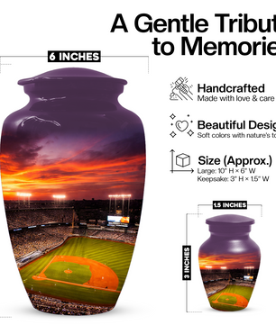 Baseball Stadium Memorial Urn | Custom Cremation Urn for Human Ashes