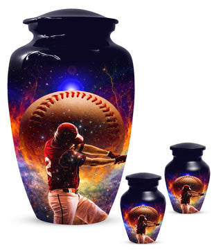 Baseball Keepsake Urn for Dad -  Personalized Sports Memorial Cremation Urns for Men
