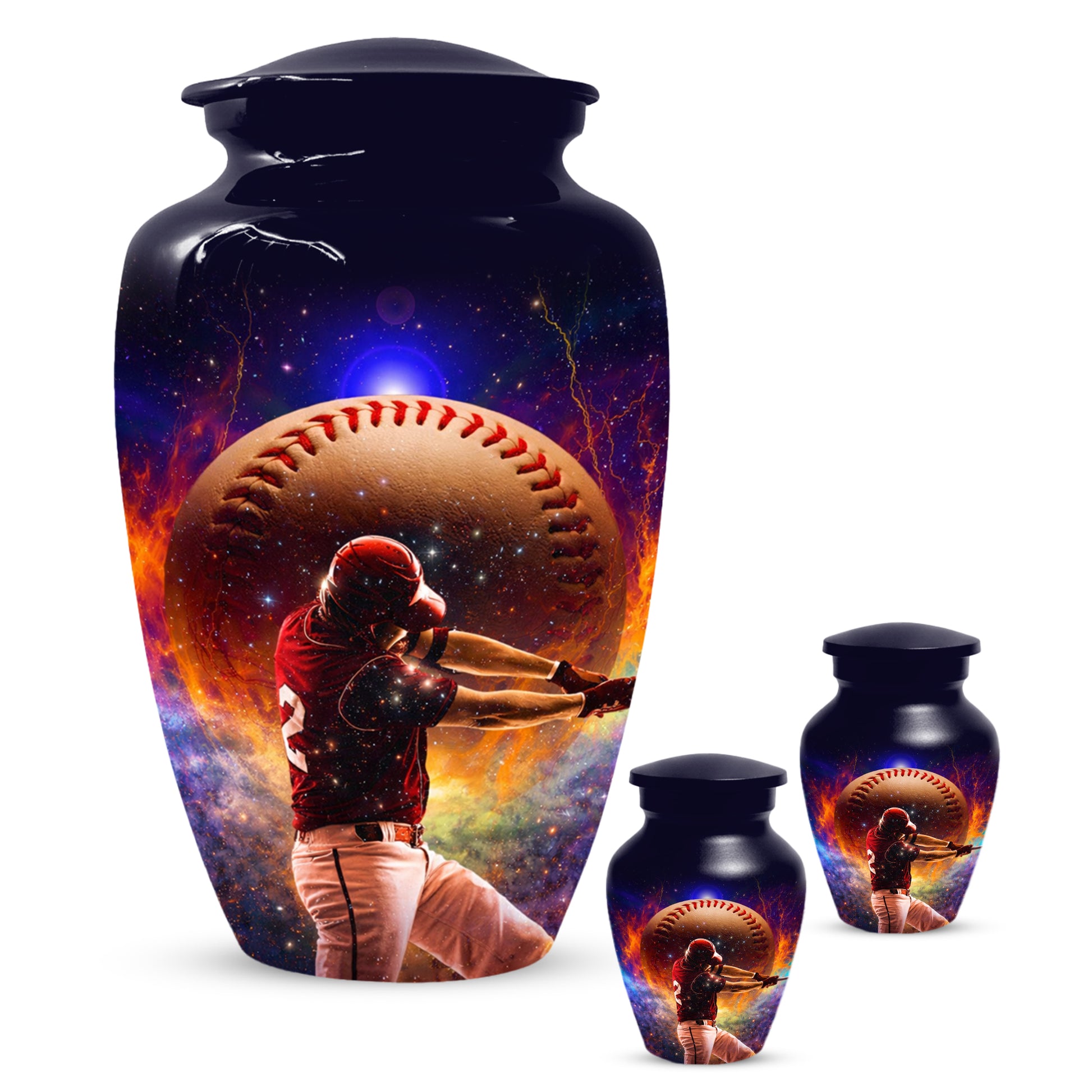 Baseball Keepsake Urn for Dad -  Personalized Sports Memorial Cremation Urns for Men