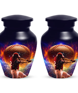 Baseball Keepsake Urn for Dad -  Personalized Sports Memorial Cremation Urns for Men
