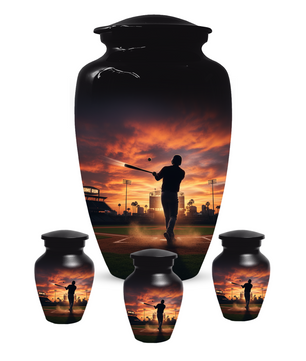 Baseball Player Urn for Human Ashes, Custom Baseball Memorial Urn, Large Adult Cremation Urn