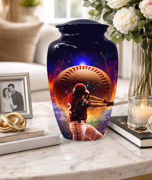 Baseball Keepsake Urn for Dad -  Personalized Sports Memorial Cremation Urns for Men