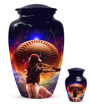 Baseball Keepsake Urn for Dad -  Personalized Sports Memorial Cremation Urns for Men