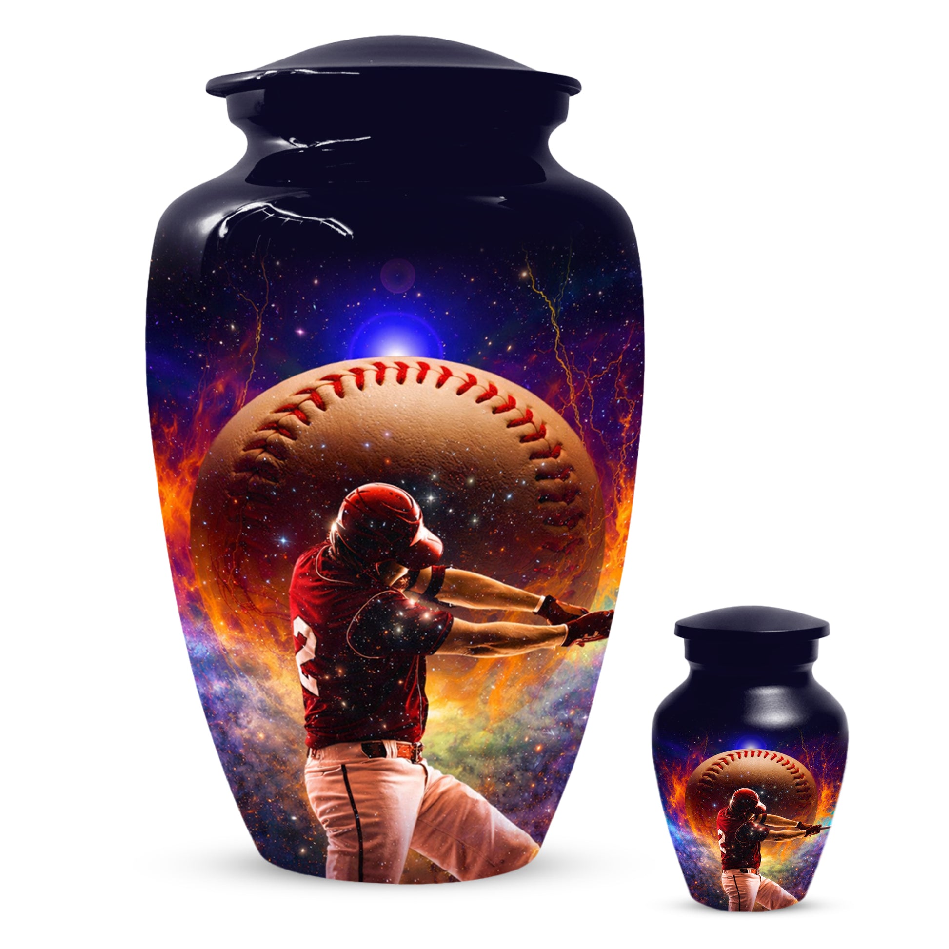 Baseball Keepsake Urn for Dad -  Personalized Sports Memorial Cremation Urns for Men