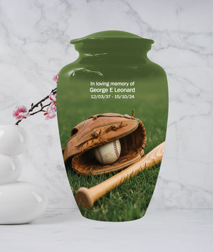 Baseball Urn for Dad | Personalized Cremation Urn for Ashes