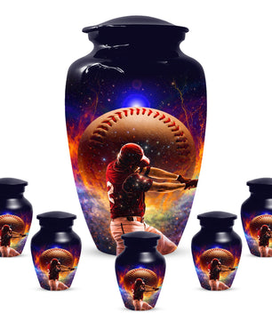 Baseball Keepsake Urn for Dad -  Personalized Sports Memorial Cremation Urns for Men