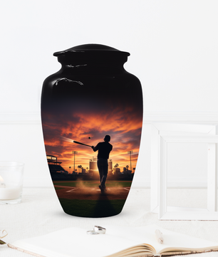 Baseball Player Urn for Human Ashes, Custom Baseball Memorial Urn, Large Adult Cremation Urn