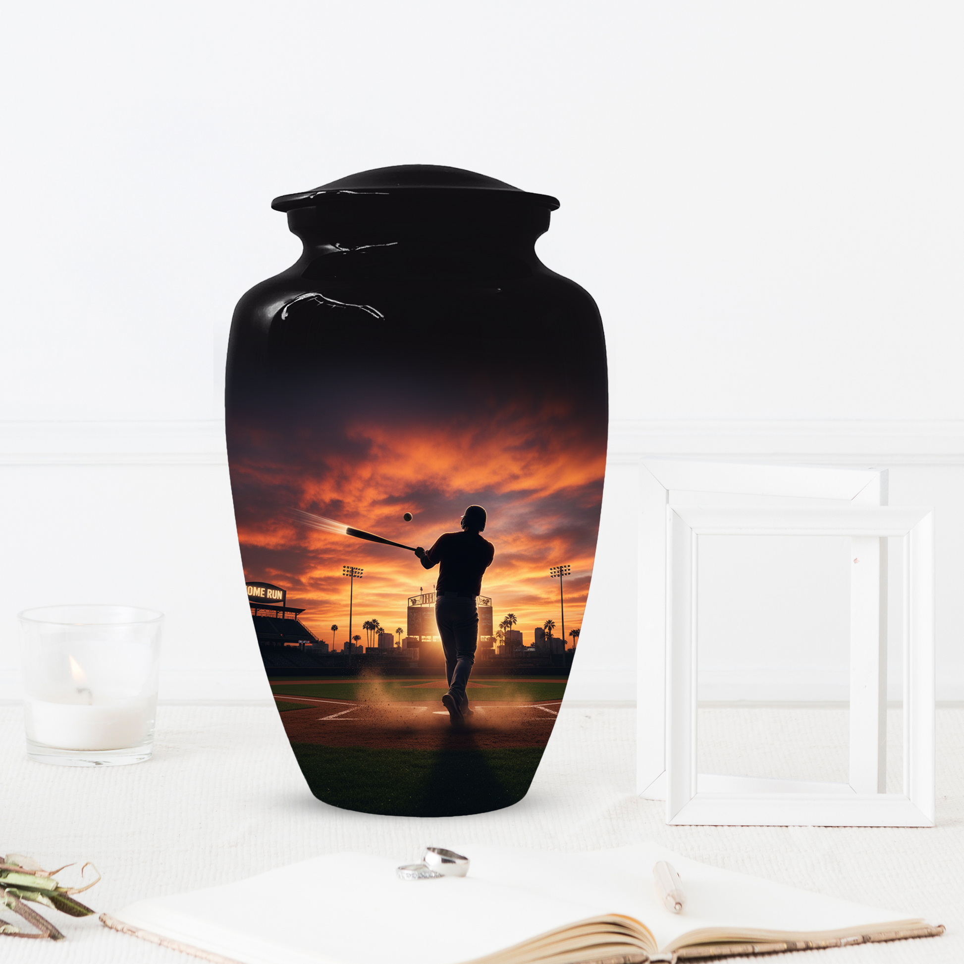 Baseball Player Urn for Human Ashes, Custom Baseball Memorial Urn, Large Adult Cremation Urn