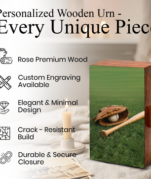 Baseball Bat Urn For Male Ashes - Sports Cremation Urns For Dad