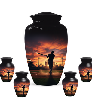 Baseball Player Urn for Human Ashes, Custom Baseball Memorial Urn, Large Adult Cremation Urn