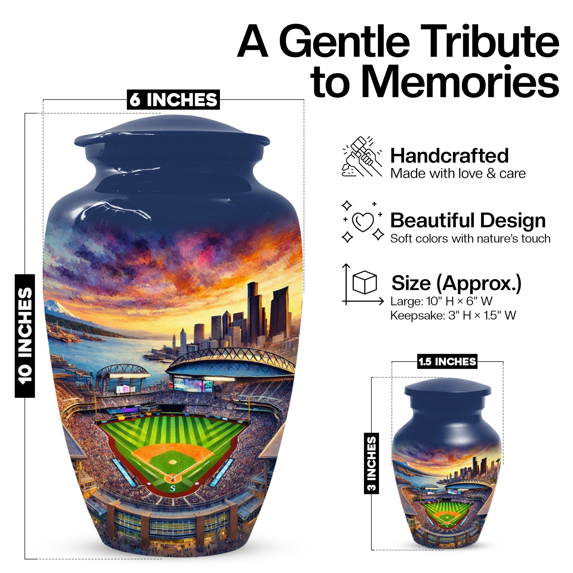 Baseball  Memorial Urns  for Dad – Personalized Baseball Cremation Urn for Ashes