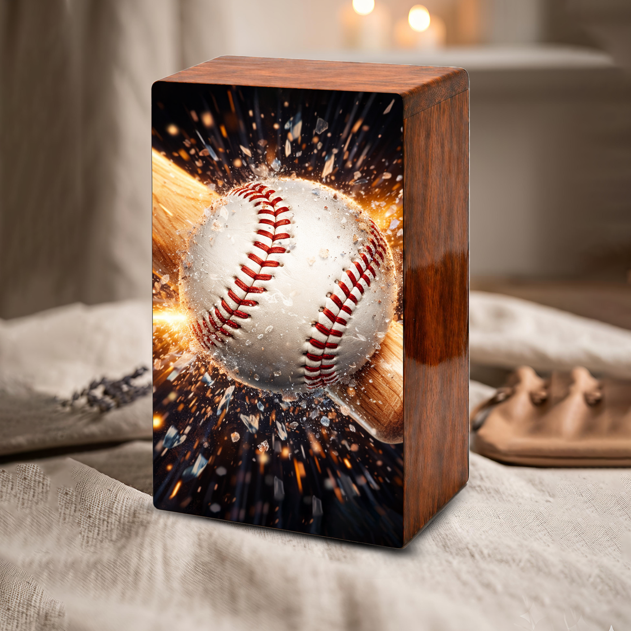 Baseball Bat Urn for Ashes Dad - Baseball Memorial Keepsake Urns Box Male