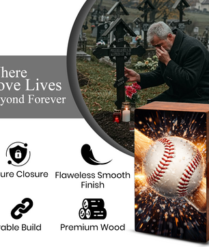 Baseball Bat Urn for Ashes Dad - Baseball Memorial Keepsake Urns Box Male